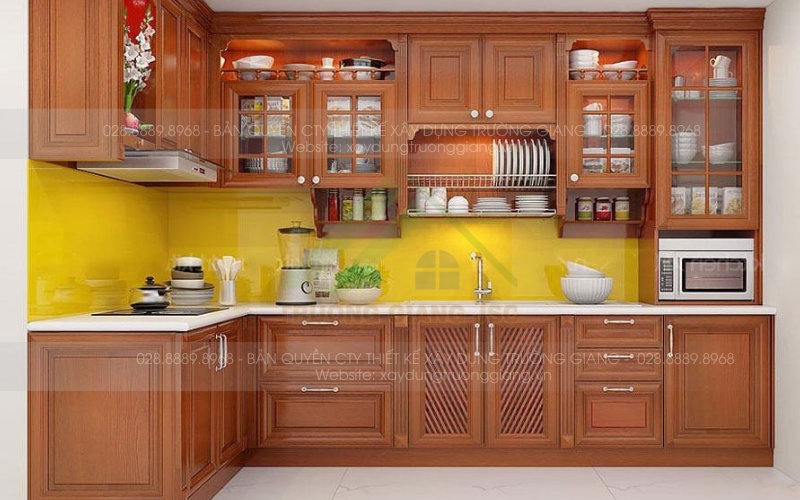 Tủ bếp nhôm kính loại cơ bản ít được sử dụng