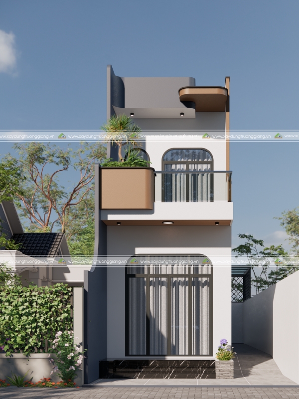 Mẫu nhà mái bằng 2 tầng tiết kiệm chi phí