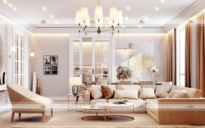 Decor phòng khách tân cổ điển cho căn hộ