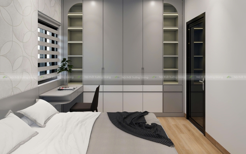 Hệ tủ âm tường cỡ lớn tiết kiệm diện tích cho phòng ngủ