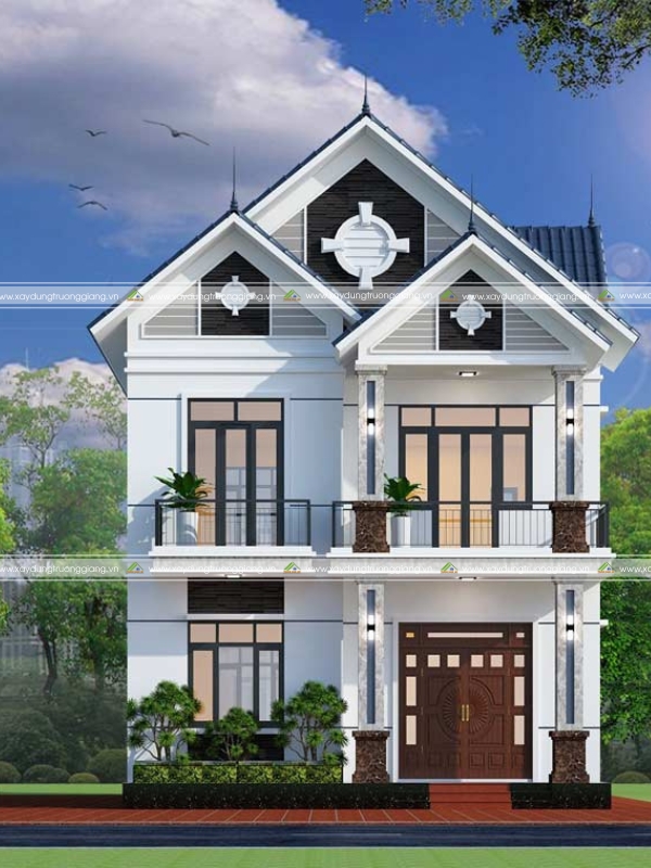 Nhà mái thái mặt tiền 6m 4 phòng ngủ