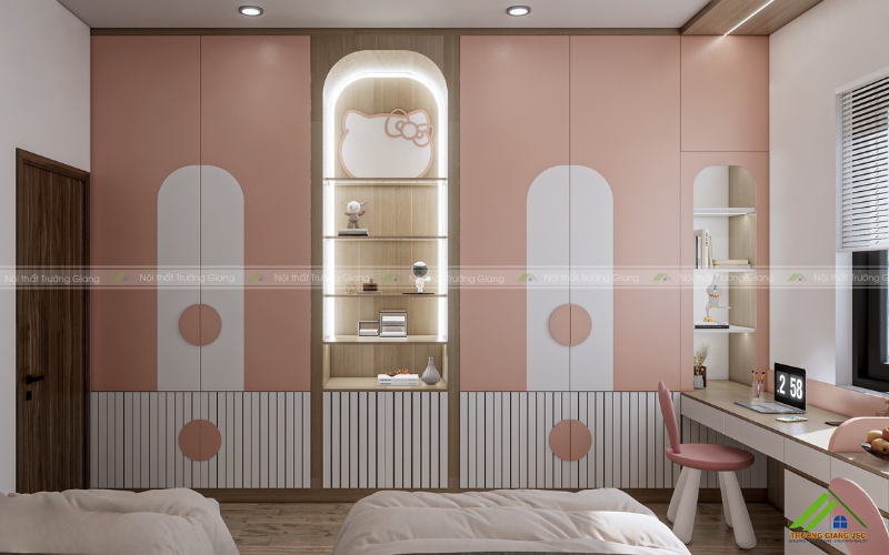 Phòng ngủ với thiết kế giường đôi tiện lợi