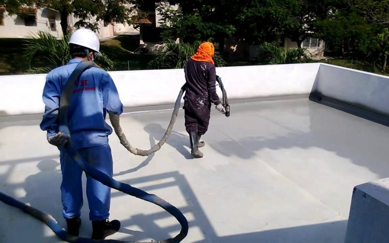 Sơn chống thấm gốc xi măng cho mái bằng