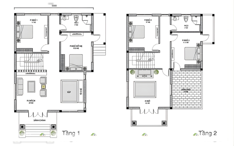 Bản vẽ chi tiết nhà 4 phòng ngủ