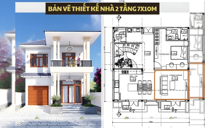 Bản vẽ chi tiết nhà mái thái ngói xanh