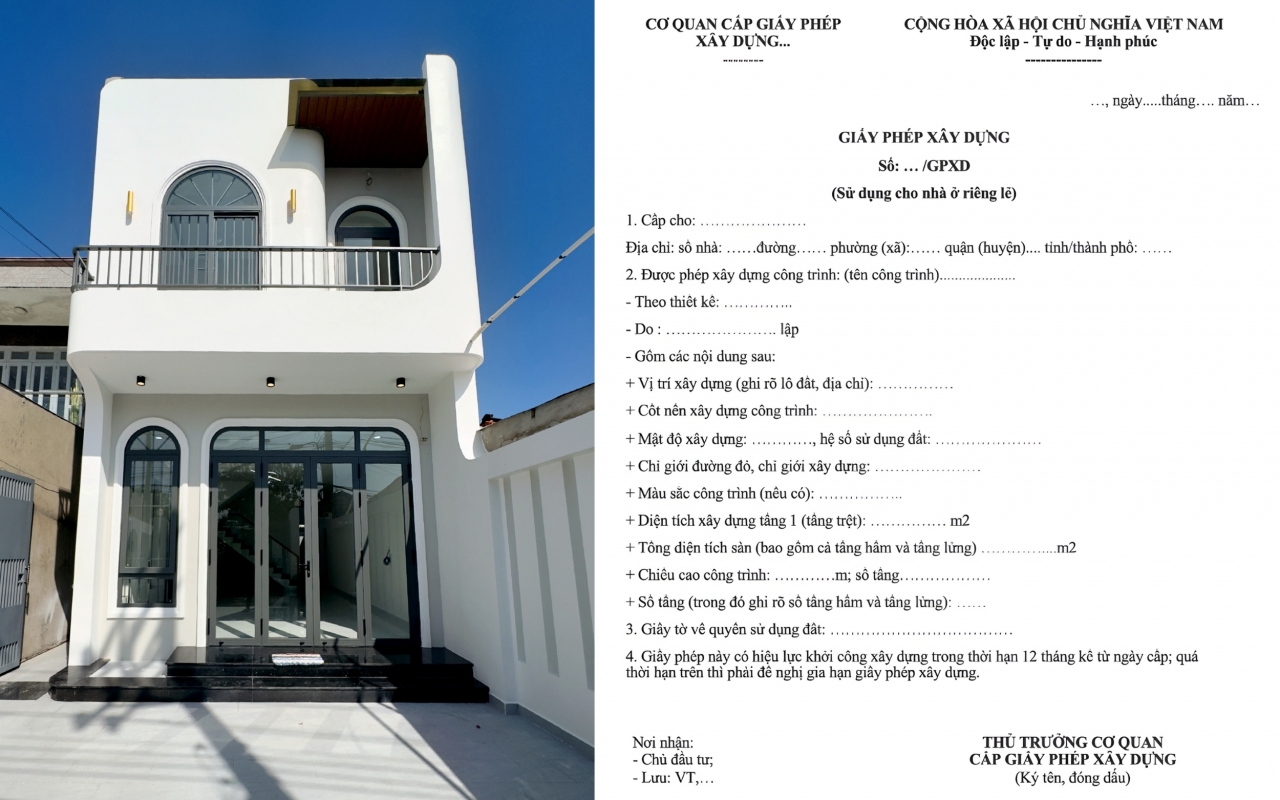 Thủ tục xin phép xây dựng nhà ở 2 tầng