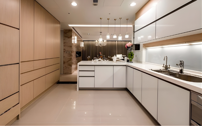 Chất liệu gỗ MDF cao cấp dùng để làm bếp