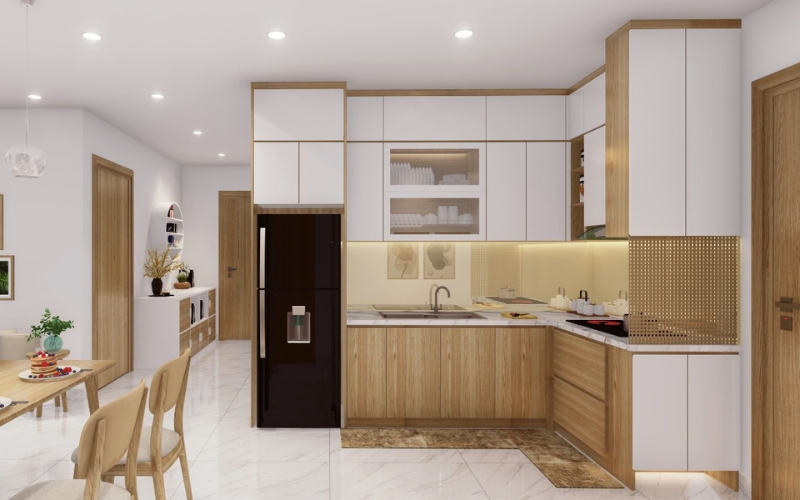 Hệ tủ bếp chung cư đóng full trần tại quận 3