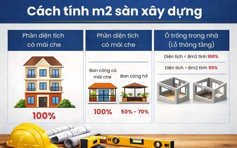 Cách tính diện tích sàn 