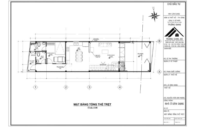 Mặt bằng công năng tầng trệt