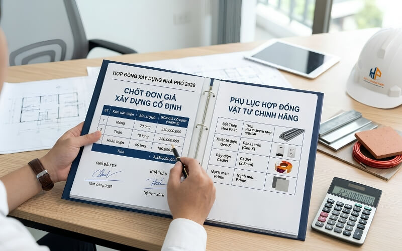 Hợp đồng xây dựng chuẩn bao gồm phụ lục hợp đồng