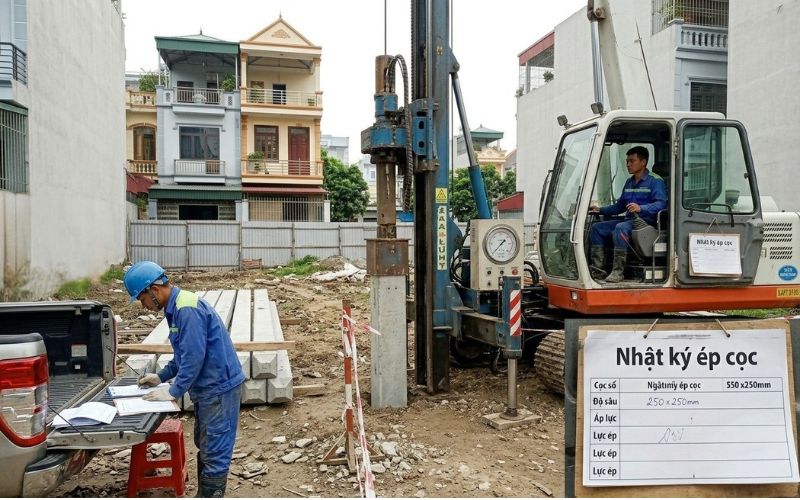 Nghiệm thu ép cọc móng sâu chuẩn kỹ thuật