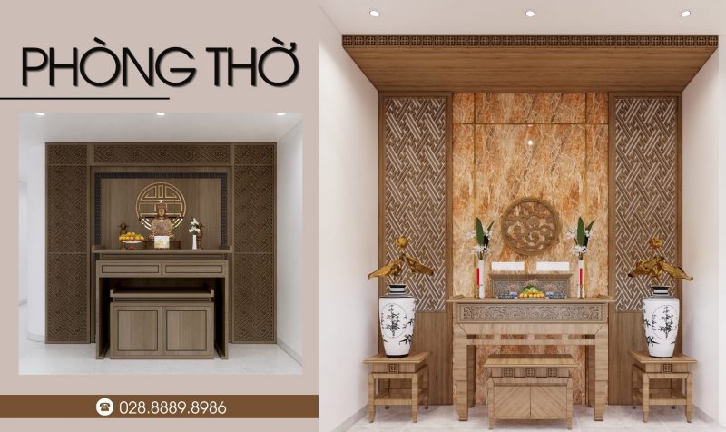 Thiết kế thi công nội thất phòng thờ