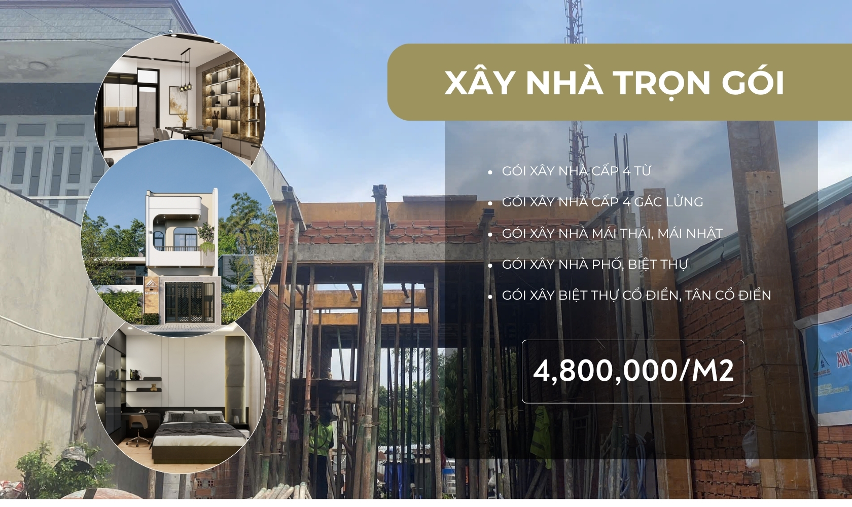Báo giá chuẩn xây nhà trọn gói