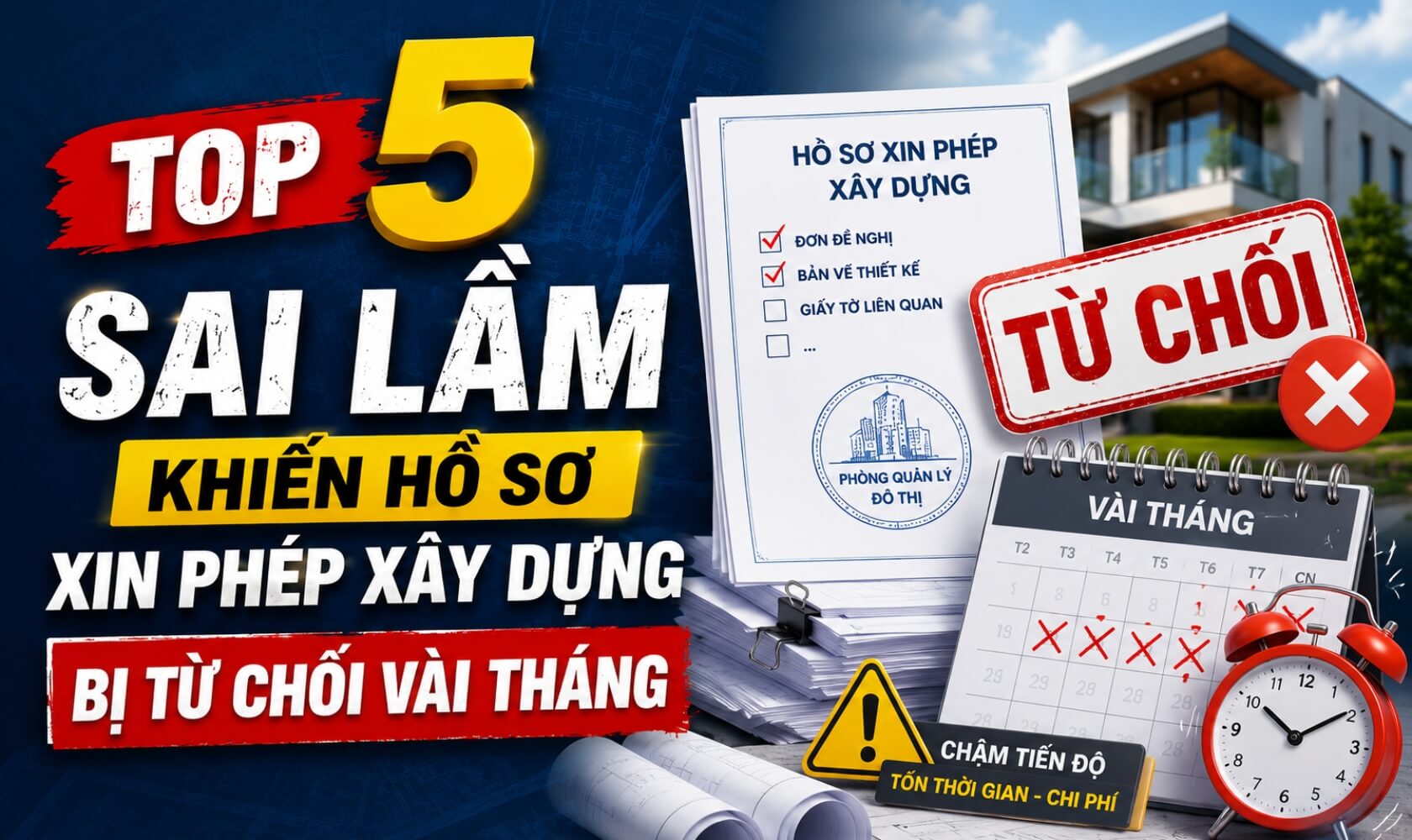Top 5 sai lầm khiến hồ sơ xin phép xây dựng bị từ chối vài tháng
